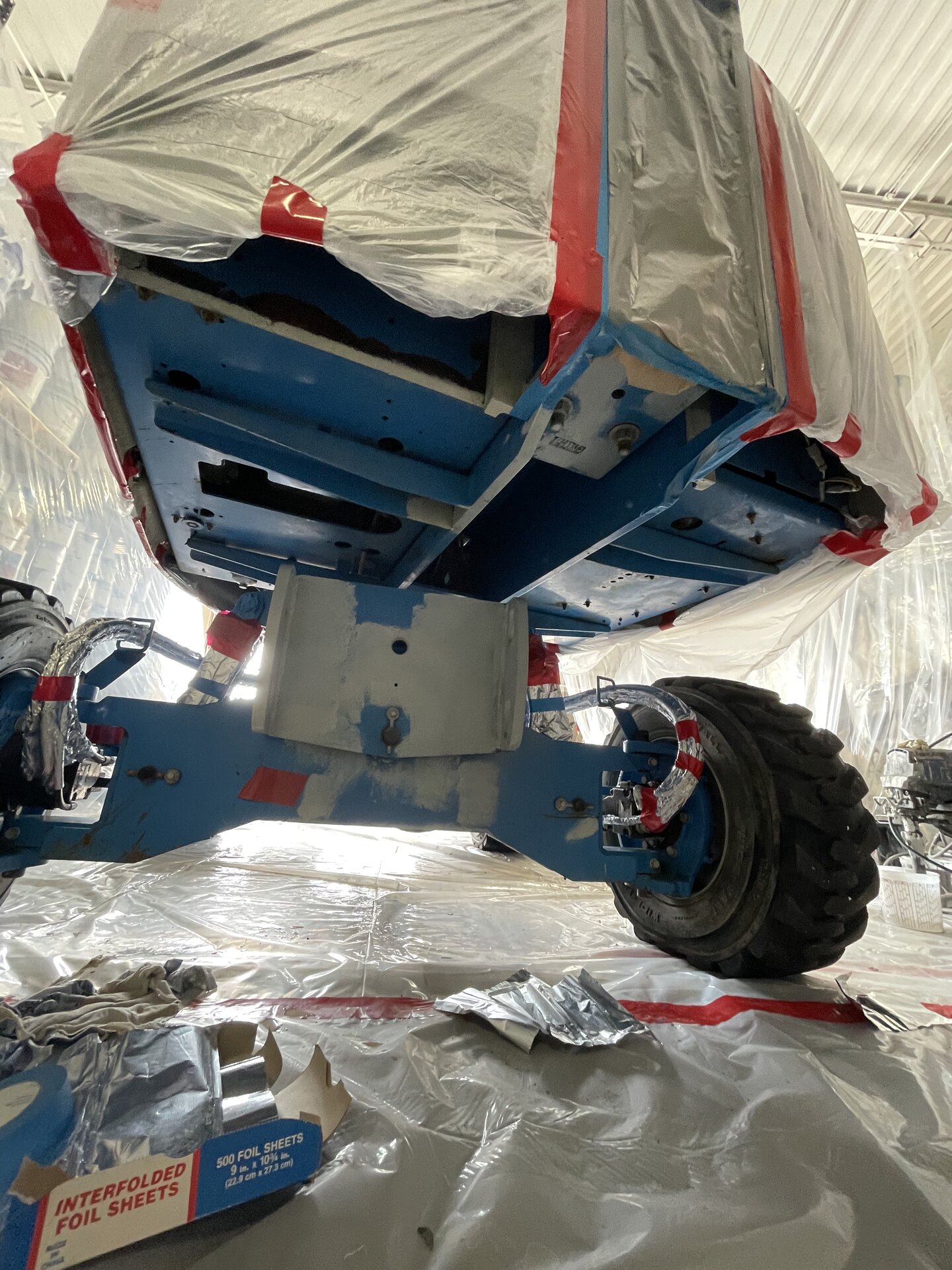 Scissor lift platform section — primed and finish coated