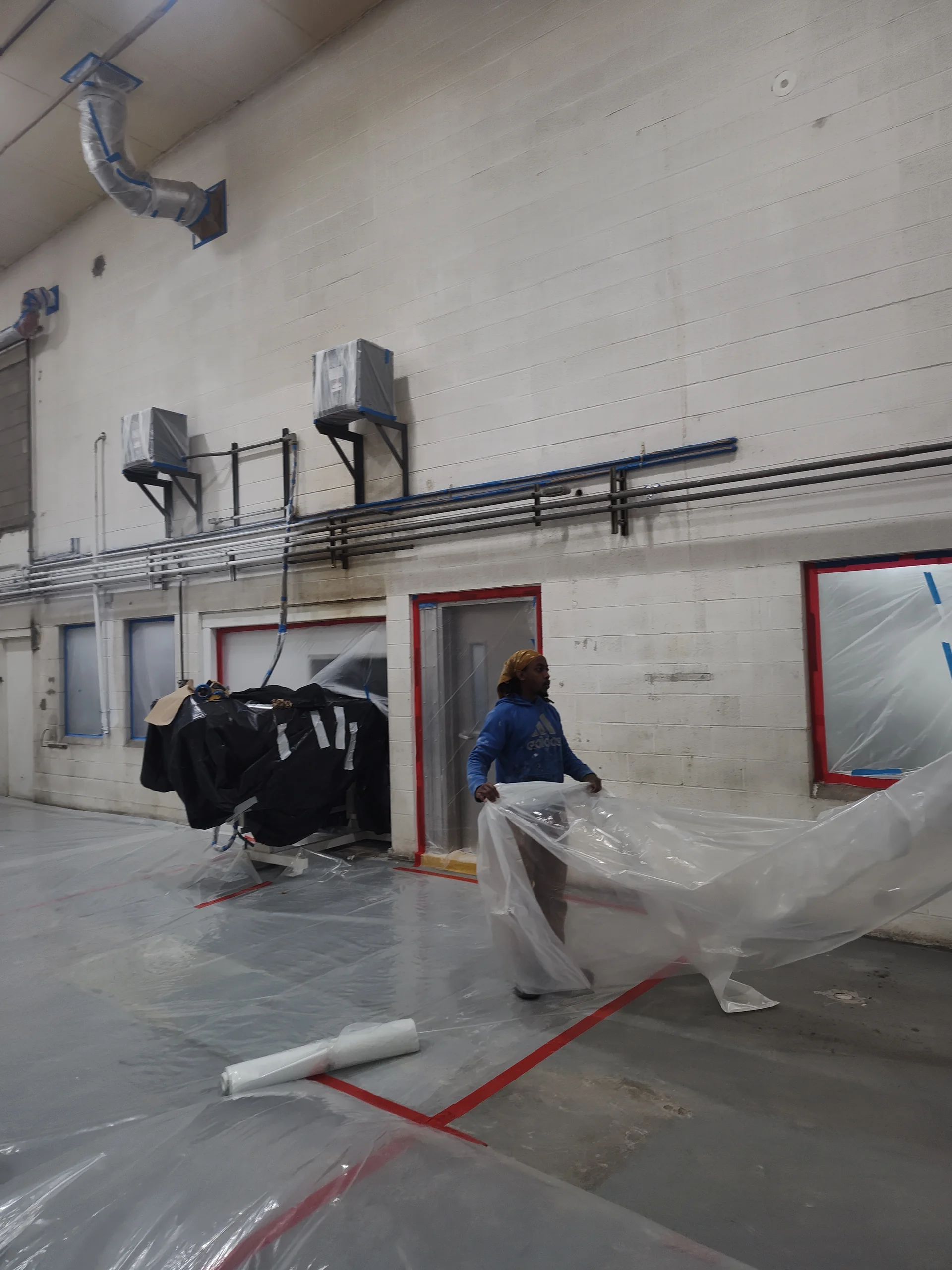 Powdered milk production room — interior view during repaint project