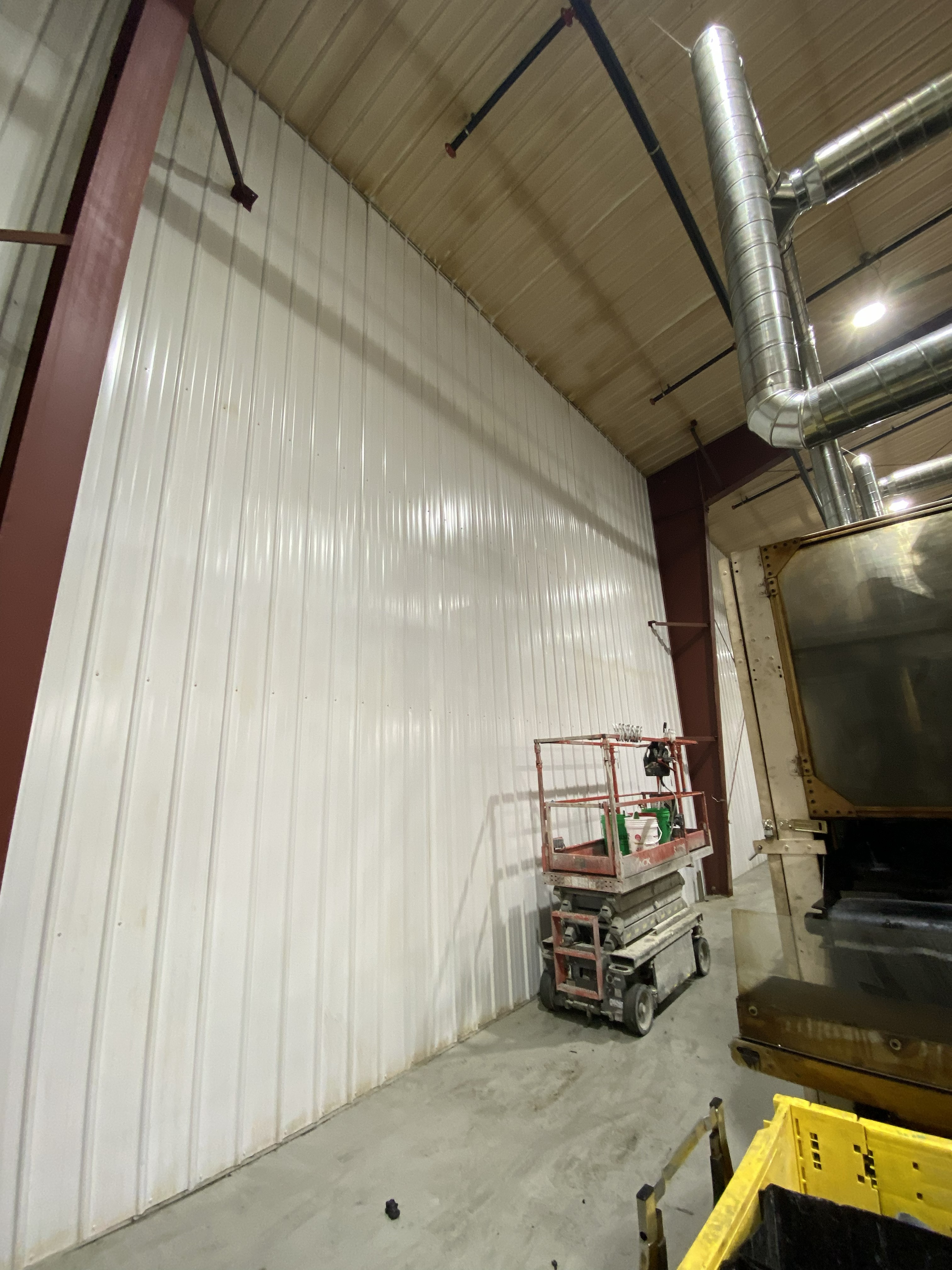 Freshly painted interior wall at Vibracoustic facility