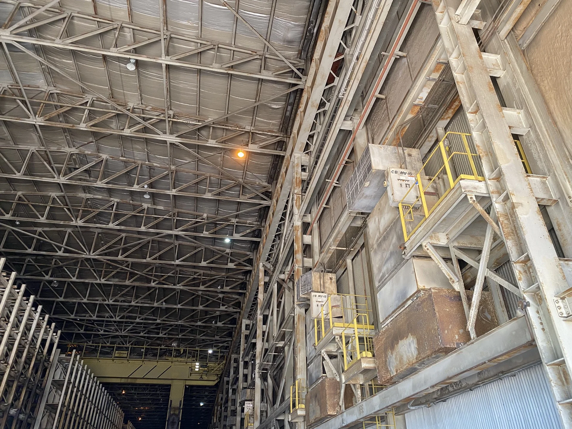 Ceiling and walls before - dirty and grimy